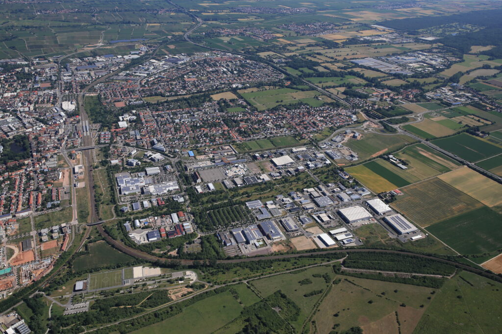 ©Stadt Landau Ansicht einer Stadt aus der Vogelperspektive