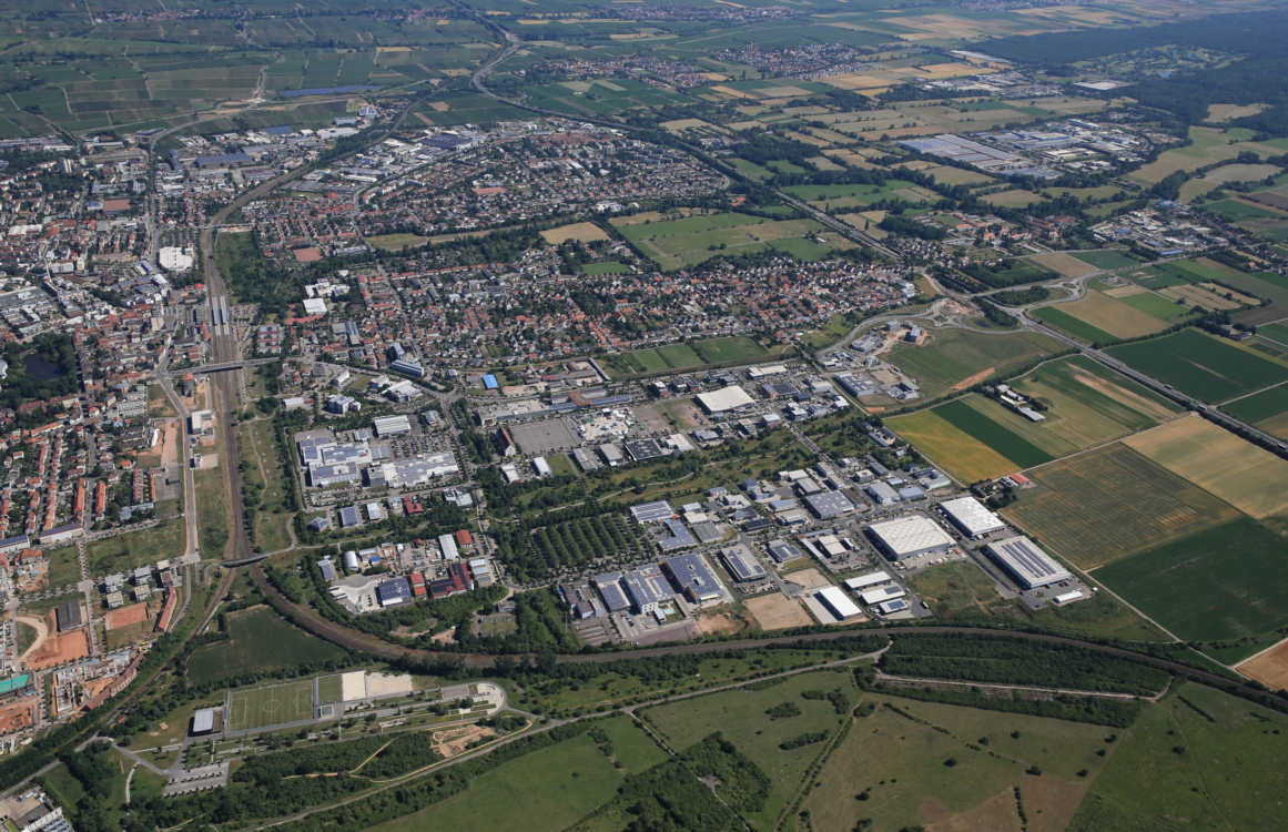 Ansicht einer Stadt aus der Vogelperspektive