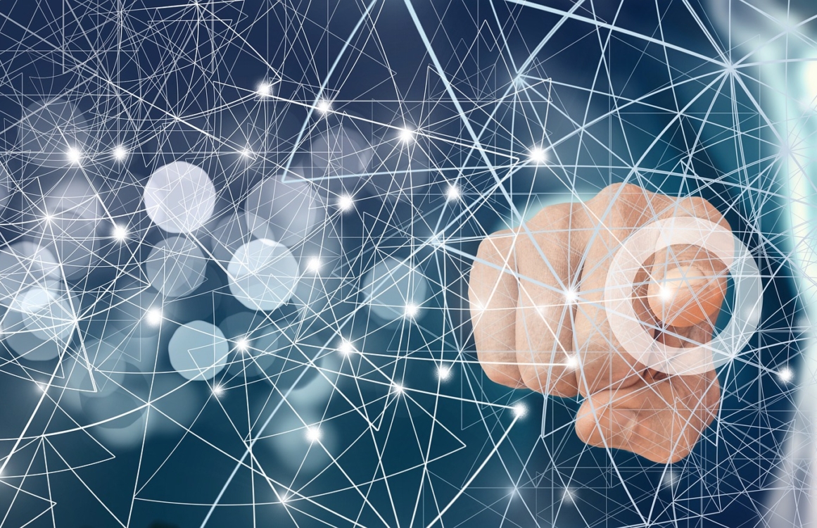 Grafik mit Finger, Digitalisierung