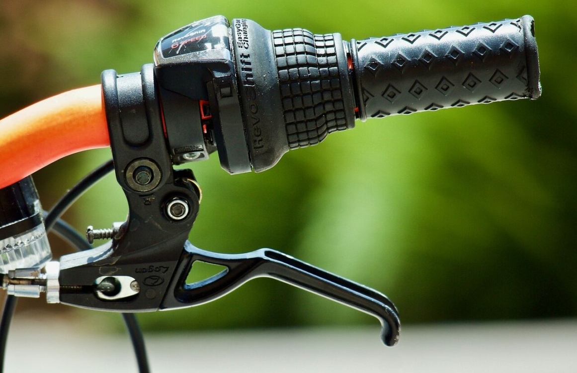 Fahrradlenker mit Bremse Detailansicht